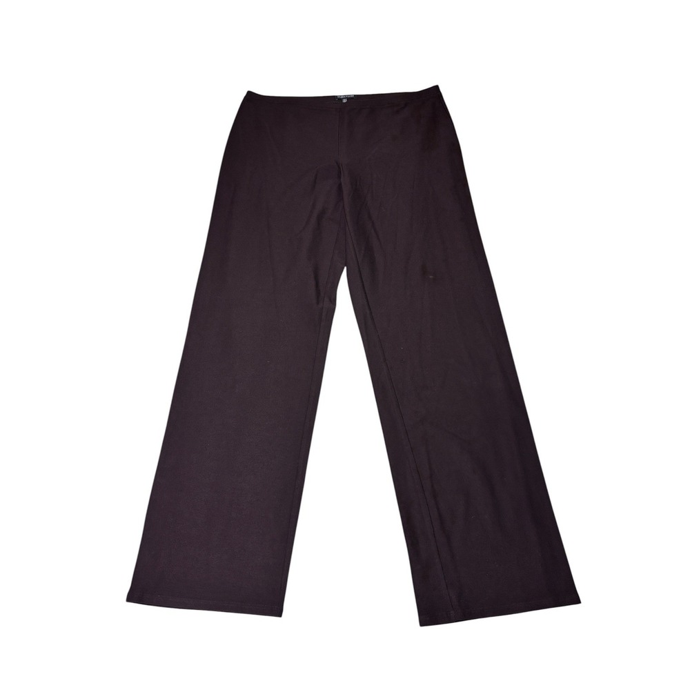 Eileen Fisher‎ Brown Washable Stretch Crepe Pull-on Pants Women L W35 L32